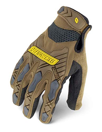 Ironclad Command Impact Work Gloves; Touch Screen Gloves Conductive Palm & Fingers, Impact Protection, Machine Washable - color: Brown, size: X-Large (Pack of 1)