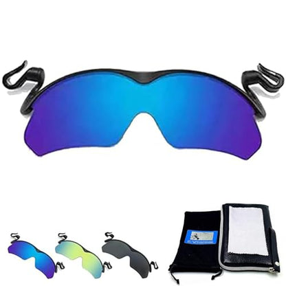 Clip Cap Sports Sunglasses, Clip on Sunglasses Outdoor Polarized Clip Cap Golf Cycling Fishing Sunglasses for Men - color: Blue
