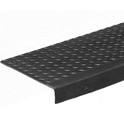 Rubber-Cal 10-104-015-6pk Diamond-Plate 10" x 48"-6 Pack Commercial Step Mats, Black - size: 10" x 48"