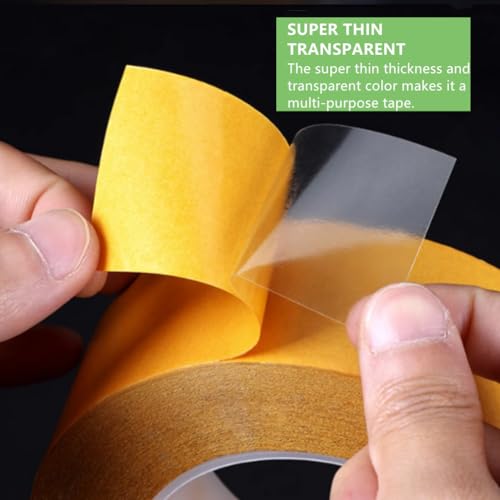 Ultra-Thin Clear Double Sided Tape Heavy Duty 2 Inch x 82 Feet Strong Clear Two Sided Mounting Tape for LCD Screen Repair, LED, Crafts, Posters, Scrapbook, Woodworking, Carpet, Clothes, Residue Free - size: 2 inch x 82 feet