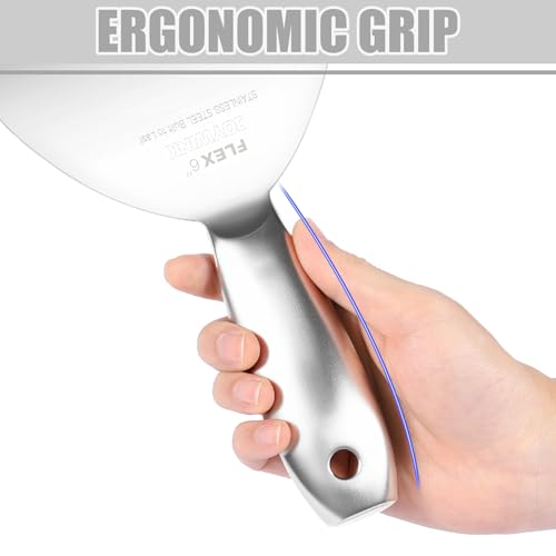 Putty Knife Set, 5Pcs 2",3",4",6",8" One Piece Putty Knives for Spackling, Drywall, Paint, and Wallpaper Removal, Premium Polished All-Metal Stainless Steel Putty Knife for Smooth Finish - size: 2"3"4"6"8"