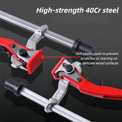 2 Pack Bench Dog Clamp, Quick Release Ratcheting Woodworking Bench Vise, Adjustable MFT Table Workbench Dog Hole Clamps 3/4 Inch Hold Down Clamp for Woodworking