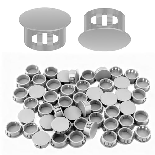 50PCS 7/8" Plastic Plugs Hole, Cabinet Hole Decorative Covers, Gray Plastic Plugs for Round Furniture Holes - color: Gray, size: 7/8"(50)