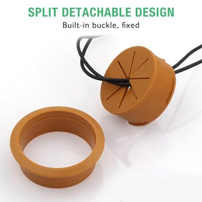 EASYEAH 5 Pcs Desk Grommet 2-1/16" / 53 mm, Desk Hole Cover for Cables Coffee, Cable Grommet ABS Plastic, Desk Hole Grommet for Home & Office Pc, Detachable Cable Cord Organizer - size: 2-1/16" / 53 mm, style: 5pcs Coffee