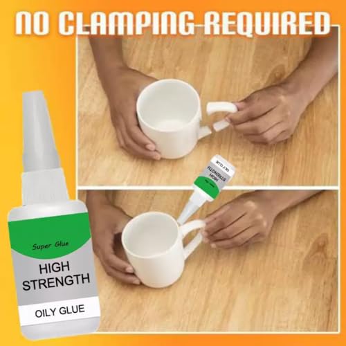2pcs High Strength Oily Glue Universal Superglue,Mighty Instant Glue for Resin Ceramic Metal Glass Used for Quick Repair of Metal, Plastic, Wood, Glass, Jade and So On