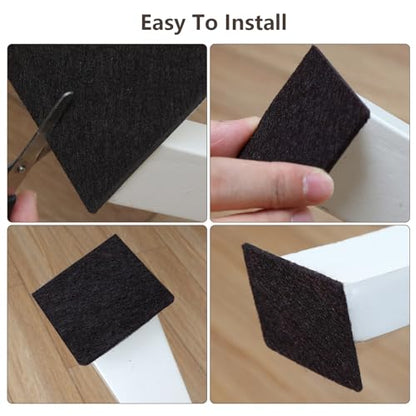 Yelanon Felt Furniture Pads for Hardwood Floors -8" x 6" Premium Floor Protectors for Furniture, Felt Pads for Chair Legs,Brown - size: 9 pcs 6"×8" Brown