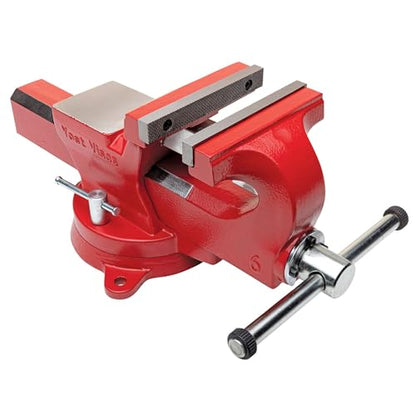 Yost Vises ADI-6 Heavy Duty Vise | 130,000 PSI Tensile Strength Austempered Ductile Iron Bench Vise | 6 Inch Jaw Width with a 360 Degrees Interlocking Swivel Base and 2 Lockdowns | Red - size: 6 Inches