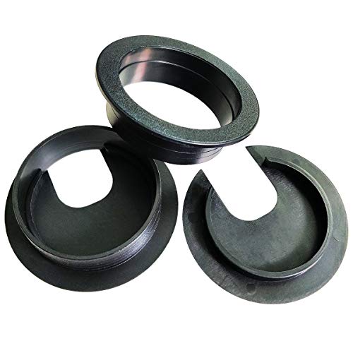 TTSAM Desk Grommet Desk Hole Covers 2 Inch Black Plastic Grommets Table Grommet Cap，Used for Wire and Cable Finishing on Office Computer Desk (Pack of 10) - color: Black, size: 50 mm/ 2 Inch Mounting Hole Diameter