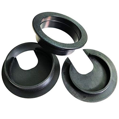 TTSAM Desk Grommet Desk Hole Covers 2 Inch Black Plastic Grommets Table Grommet Cap，Used for Wire and Cable Finishing on Office Computer Desk (Pack of 10) - color: Black, size: 50 mm/ 2 Inch Mounting Hole Diameter