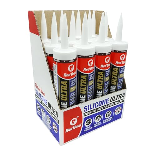 Red Devil 078040 Silicone Ultra 100% RTV Silicone Sealant, 10.1 oz., Brown, 12 Pack - color: Brown, size: 12 - Pack, style: 10.1 oz.