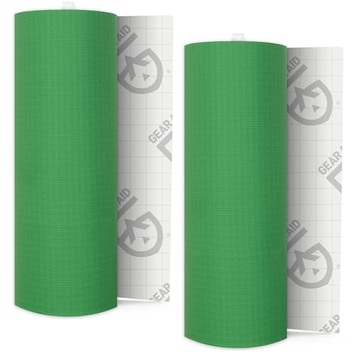 GEAR AID Tenacious Tape 3” x 20” Fabric and Vinyl Gear Repair Tape, Fix Holes and Rips in Puffy Jackets, Rain Gear, Tents, Sleeping Bags and Outdoor Equipment, Green, 2 Rolls - color: Green, style: 3" × 20" (2 Rolls)