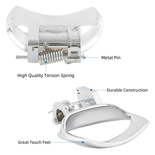 DEAL AUTO ELECTRIC PARTS Chrome Interior Door Handle, Front/Rear Driver Left Side, with Metal Pin & Spring Replacement Kit, Compatible with 2006-2011 Chevy HHR, Replaces 19299614 25812196 - style: Left Front or Rear