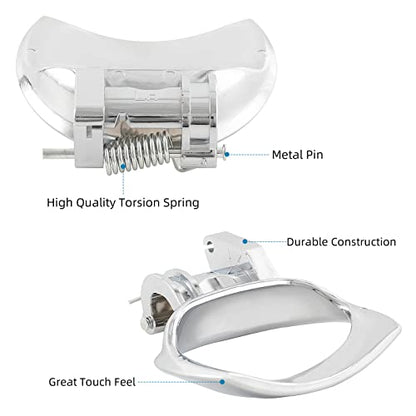 DEAL AUTO ELECTRIC PARTS Chrome Interior Door Handle, Front/Rear Driver Left Side, with Metal Pin & Spring Replacement Kit, Compatible with 2006-2011 Chevy HHR, Replaces 19299614 25812196 - style: Left Front or Rear