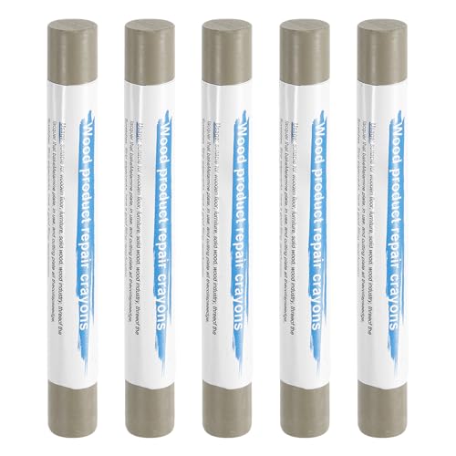 HARFINGTON 5pcs Wood Filler Sticks Wooden Wax Touch Up Furniture Repair Crayons for Scratch Hole Wood, Mock Linen - color: Mock Linen
