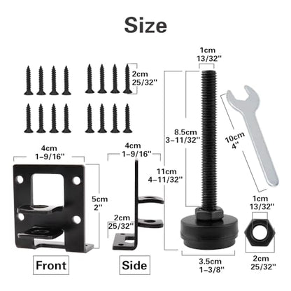 4 Sets Heavy Duty Leveling Feet, Black Furniture Levelers Leg, Adjustable Load Levelers Foot, Leveler for Workbench Cabinet Pool Table Bench Machine Cabinet Feet (Pack of 4, Black) - color: Black