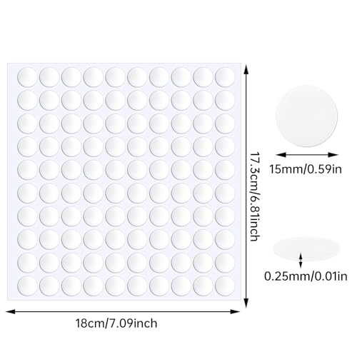 JANYUN 1500 Pcs Double Sided Sticky Dots Removable Round Putty Clear Double Sided Tape for Crafts No Trace Sticky Tack Adhesive Tape (15 mm) - size: 15mm Round 1500pcs