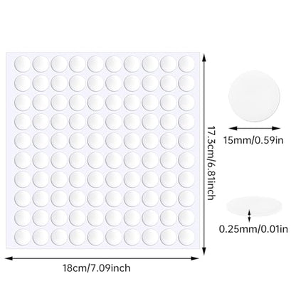 JANYUN 1500 Pcs Double Sided Sticky Dots Removable Round Putty Clear Double Sided Tape for Crafts No Trace Sticky Tack Adhesive Tape (15 mm) - size: 15mm Round 1500pcs
