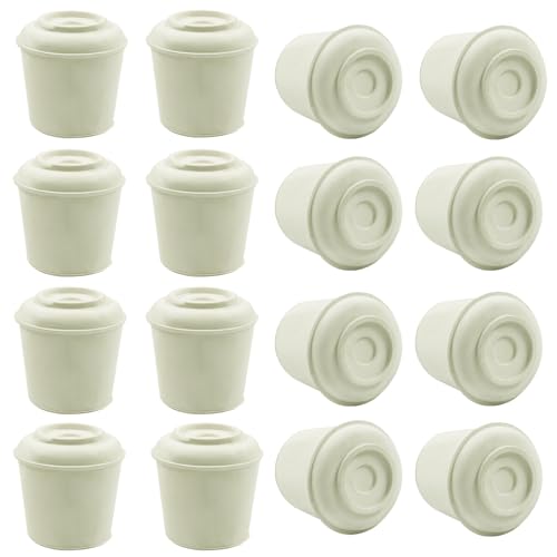 16pcs 5/8 Inch Round Chair Leg Tips Caps, Non-Slip Rubber Chair Leg Floor Protectors, White Furniture Leg Caps Fit for 0.59"-0.63" (15-16mm) Diameter Round Feet - size: 5/8 Inch-White