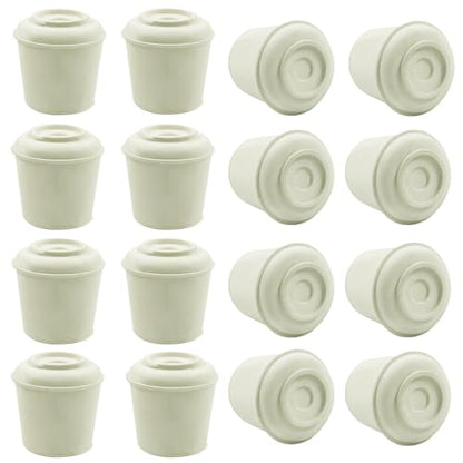 16pcs 5/8 Inch Round Chair Leg Tips Caps, Non-Slip Rubber Chair Leg Floor Protectors, White Furniture Leg Caps Fit for 0.59"-0.63" (15-16mm) Diameter Round Feet - size: 5/8 Inch-White