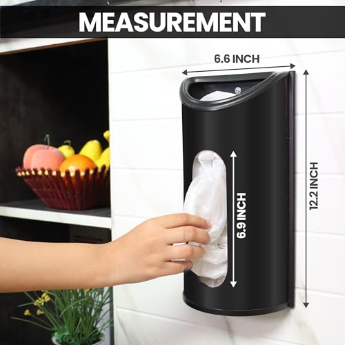 Utopia Kitchen Grocery Plastic Bag Holder and Dispenser Medium, Easy Wall Mount Bag Saver, Stainless Steel, Black - color: Black, size: Medium (Pack of 1)