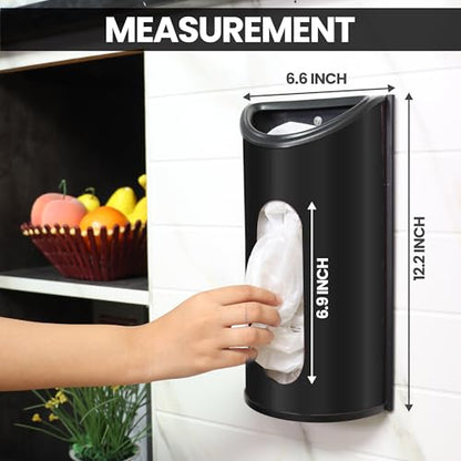 Utopia Kitchen Grocery Plastic Bag Holder and Dispenser Medium, Easy Wall Mount Bag Saver, Stainless Steel, Black - color: Black, size: Medium (Pack of 1)