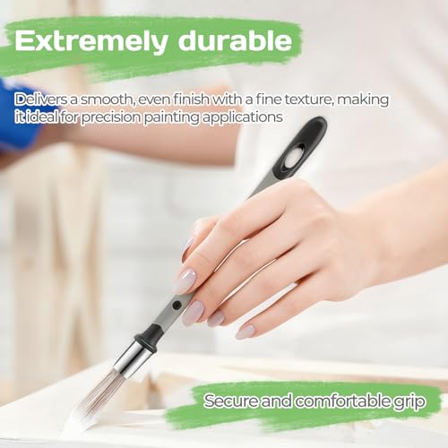 3 Pcs Paint Brushes for Painting Walls,0.37in Small Paint Brush,for Skirting Board Furniture Corner Edge,Painting Tool Detail Trim Brush and Spot Repair Brush
