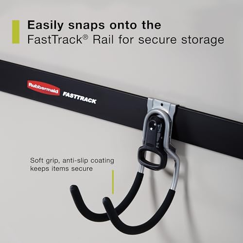 Rubbermaid FastTrack Utility Hook Garage Wall/Tool Hanger Wall Mount and Heavy Duty Tool Hanger for Home/Garage/Wall/Shed Organization - size: 1 Count (Pack of 1), style: Utility Hook