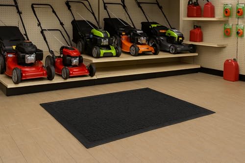 Guardian - MLL14030500 Clean Step Scraper Outdoor Floor Mat, Natural Rubber, 3'x5', Black, Ideal for any outside entryway, Scrapes Shoes Clean of Dirt and Grime - size: 5"L x 36"W x 0.4"Th