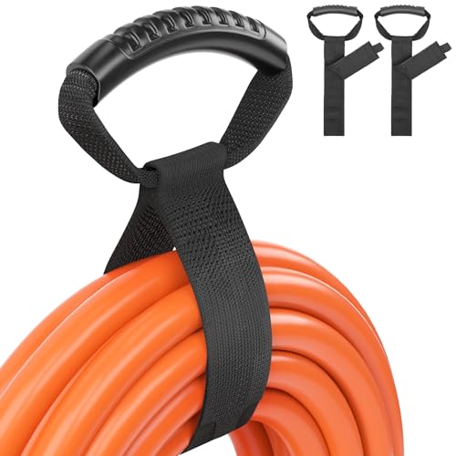 PlugSaf Extension Cord Organizer16 Inch (2 Pack), Heavy-Duty Hook and Loop Storage Straps, Pool Hoses, RV Accessories, for Workshop and Garage Storage - size: 16" (2 Pack)