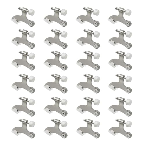 24 Pack Hinge Pin Brushed Nickel Door Stopper, Adjustable Heavy Duty Hinge Pin Door Stop with Rubber Bumper Tips - color: Brushed Nickel, size: 24