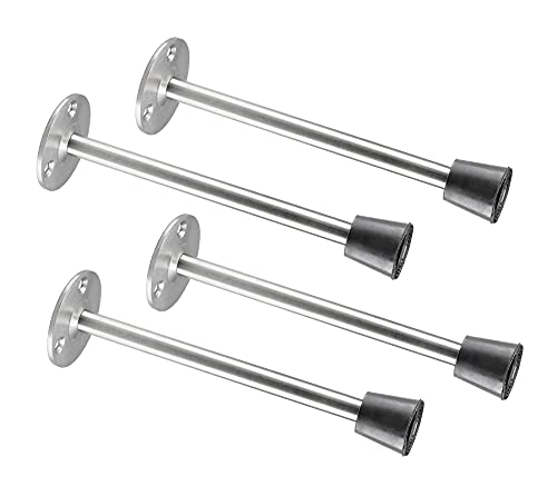 2 Pack Stainless Steel Heavy Duty Door Stop 6" Wall Mounted Door Stopper with Rubber Tip Design Mute for Wall and Door Protection, 6.29" / 160mm - size: 6.3"/160mm
