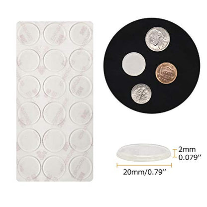 72pcs Glass Top Bumpers, 20mm Silicone Adhesive Furniture Bumpers for Glass Table Door Cabinet Drawers - size: 20mm, 2mm