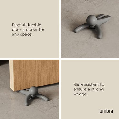 Umbra Buddy Door Stop, Heavy-Duty and Flexible, Soft-Touch Finish, Protects Your Floors, Grey, 2-Pack - style: 2-Pack
