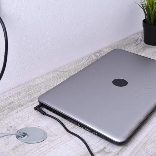 2 Pack Silver Desk Hole Grommet 2 Inch Plastic Desk Wire Cord Cable Grommets Detachable Desks Cords Cover Pass Through Grommets Organizer for Through Computer Home & Office Table Cable