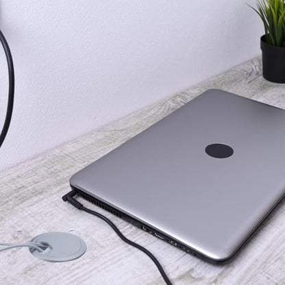 2 Pack Silver Desk Hole Grommet 2 Inch Plastic Desk Wire Cord Cable Grommets Detachable Desks Cords Cover Pass Through Grommets Organizer for Through Computer Home & Office Table Cable