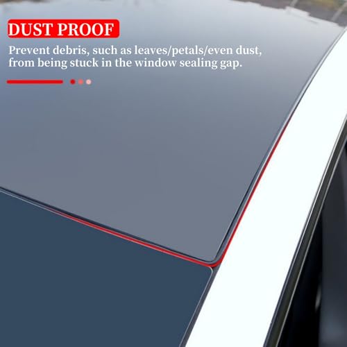 Car Sunroof Rubber Seal Strip Windshield Seal Strip Wind Noise Reduction Kit Anti-Dust Skylight Sealing Strip for Tesla Model Y with Installation Tool (for Model Y) - style: For Model Y