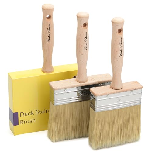 Bates- Deck Stain Brush Set, 4”, 5” and 6”, Stain Brushes for Wood, Deck Stain Applicator, Deck Brush, Wide Paint Brush, Large Paint Brushes, Wood Stain Brush, Masonry Brush, Wood Stain Applicator
