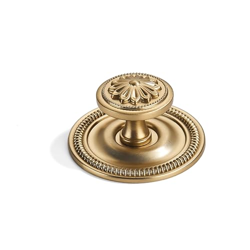 khtumeware 10 Pack 2.5 Inch Champagne Bronze Cabinet knobs with Backplate,Vintage Backplate for Cabinet knobs and Drawer knobs, Bi-Fold Door Knobs - color: Champagne Bronze, style: 10-Pack