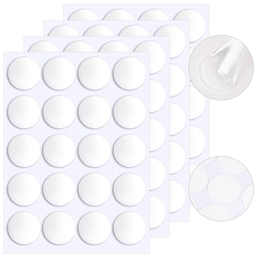 JANYUN 140 Pcs Double Sided Sticky Dots Removable Round Putty Clear Double Sided Tape for Crafts No Trace Sticky Tack Adhesive Tape (35 mm) - size: 1.38" Round