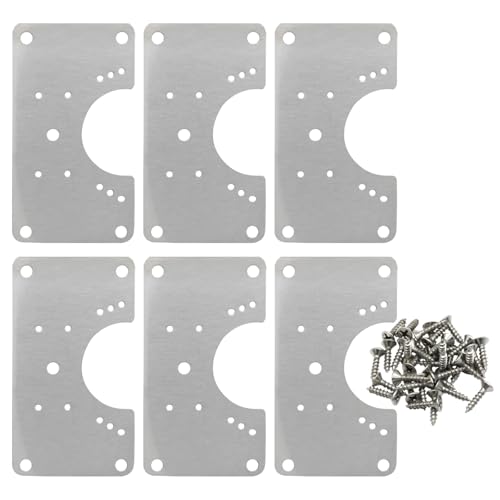 Zorfeter 6 Pcs 3.54 x 1.97 Inch Cabinet Hinge Repair Plate, Small Metal Hinge Repair Board Stainless Steel Cabinet Hinges, Fixing Brackets for Kitchen Cupboard Door Locker Cabinet Door - size: Small