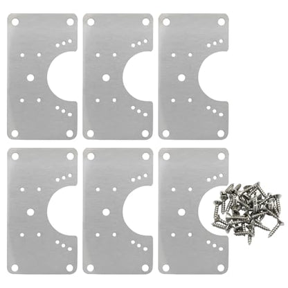 Zorfeter 6 Pcs 3.54 x 1.97 Inch Cabinet Hinge Repair Plate, Small Metal Hinge Repair Board Stainless Steel Cabinet Hinges, Fixing Brackets for Kitchen Cupboard Door Locker Cabinet Door - size: Small