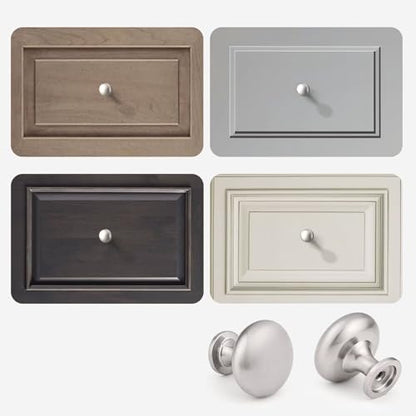 15 Pack Kitchen Cabinet Knobs, 1-3/16 Inch(29.5mm) Drawer Knobs Dresser Knobs,Satin Nickel Knobs Solid Drawer Pulls,Kitchen Cabinet Pulls for Dresser Drawers - color: Brushed Nickel