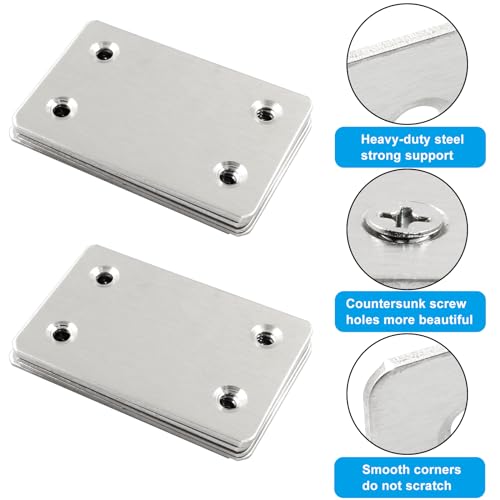 20 Pcs Metal Flat Straight Brace Bracket 2.36 x 1.5 Inch (L x W) Mending Plates Fixing Corner Brace with Screws for Furniture Repair (Silver,4 Holes) - size: 20pcs 2.36 x 1.5 Inch ,4 Holes