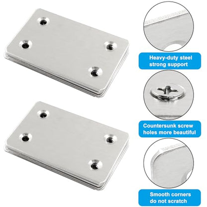 20 Pcs Metal Flat Straight Brace Bracket 2.36 x 1.5 Inch (L x W) Mending Plates Fixing Corner Brace with Screws for Furniture Repair (Silver,4 Holes) - size: 20pcs 2.36 x 1.5 Inch ,4 Holes