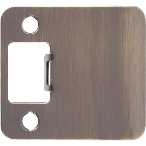 Round Corner Extended Lip Strike Plate, 2-1/4" x 2", (2-1/2" Overall Length), Antique Brass by Stone Harbor Hardware - color: Antique Brass