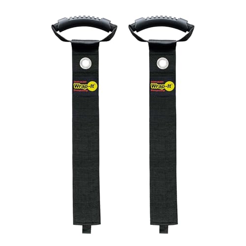Easy-Carry Wrap-It Storage Straps - 36” (2-Pack) Black with Grommet - Heavy Duty Cord Carrying Strap Keeper and Extension Cord Organizer - color: Black, size: 36" (2 Pack) with Grommet