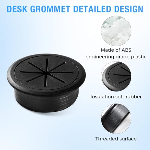 Desk Grommet 2-1/16" (53 mm), Desk Hole Cover for Cables Coffee, Cable Grommet ABS Plastic, Desk Hole Grommet for Office and Home Table Cable, Detachable & Flexible Cable Cord Organizer-4 Pcs - size: 2-1/16"(53 mm)-4Pcs, style: Coffee