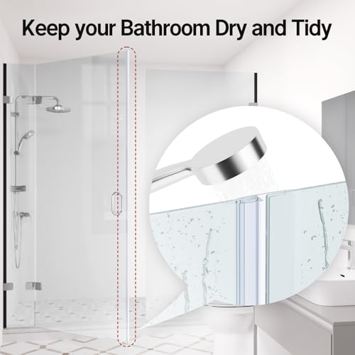 AmazerBath 5 PCS Shower Door Side Seal Strip -15.75 Inches x 5, 5 Sections Segmented Shower Installation Kit, Frameless Glass Door Seal Strip - Suitable for 1/4 Inch Glass - style: Side Seal 1/4
