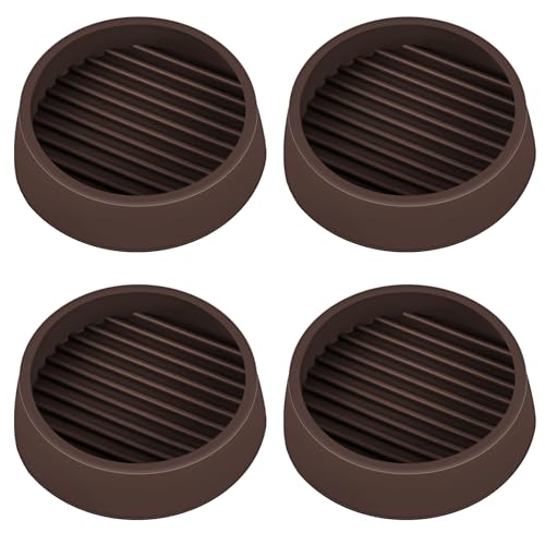 2 x 2 Rubber Caster Cups, Round Non Slip Furniture Pads, Non Skid Furniture Cups, Anti-Slip Gripper Furniture Caster Floor Grip, Anti Skid Leg Coasters Floor Protector for Bed Couch Stoppers(4 Pack) - size: Brown-2x2 inch