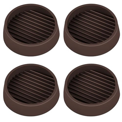 2 x 2 Rubber Caster Cups, Round Non Slip Furniture Pads, Non Skid Furniture Cups, Anti-Slip Gripper Furniture Caster Floor Grip, Anti Skid Leg Coasters Floor Protector for Bed Couch Stoppers(4 Pack) - size: Brown-2x2 inch